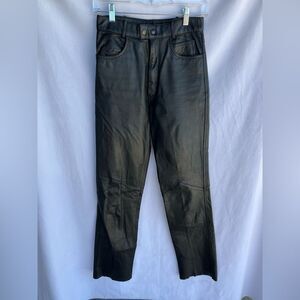 Leather Loft Vintage Leather Pants 9/10 Black Straight Leg